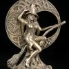 Hexen Figur - Mit Besen Vor Keltischem Mond