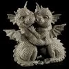 Gartenfigur - Drachen Paar Küsst Sich