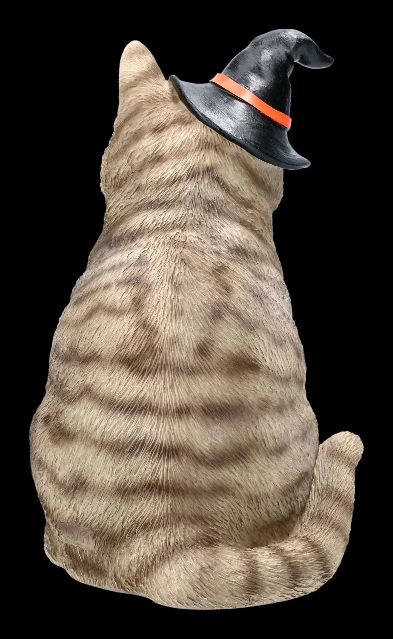 Graue Hexen-Katze Mit Zauberhut 4 Graue Hexen-Katze Mit Zauberhut – Bild 4