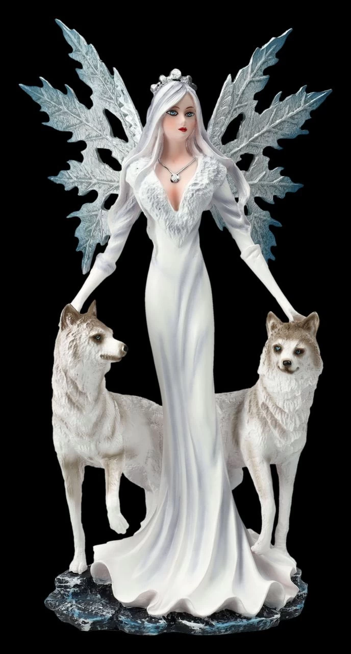 Elfen Figur - Maylea Mit Weißen Wölfen 1 Elfen Figur - Maylea Mit Weißen Wölfen