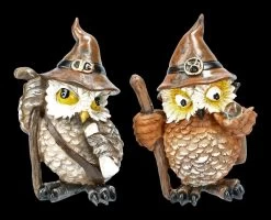 Eulen Figuren 2er Set - Zauberer