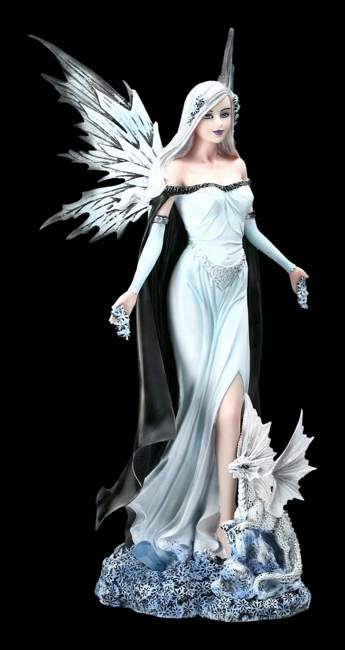 Elfen Figur - Winterkönigin Mit Drache 1 Elfen Figur - Winterkönigin Mit Drache