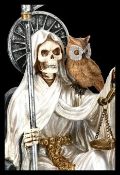 Sitzende Santa Muerte Figur - Weiß -Modell Und Figurengeschäft 2D FS13957 Sitzende Santa Muerte Figur weiss 2 1280x1280