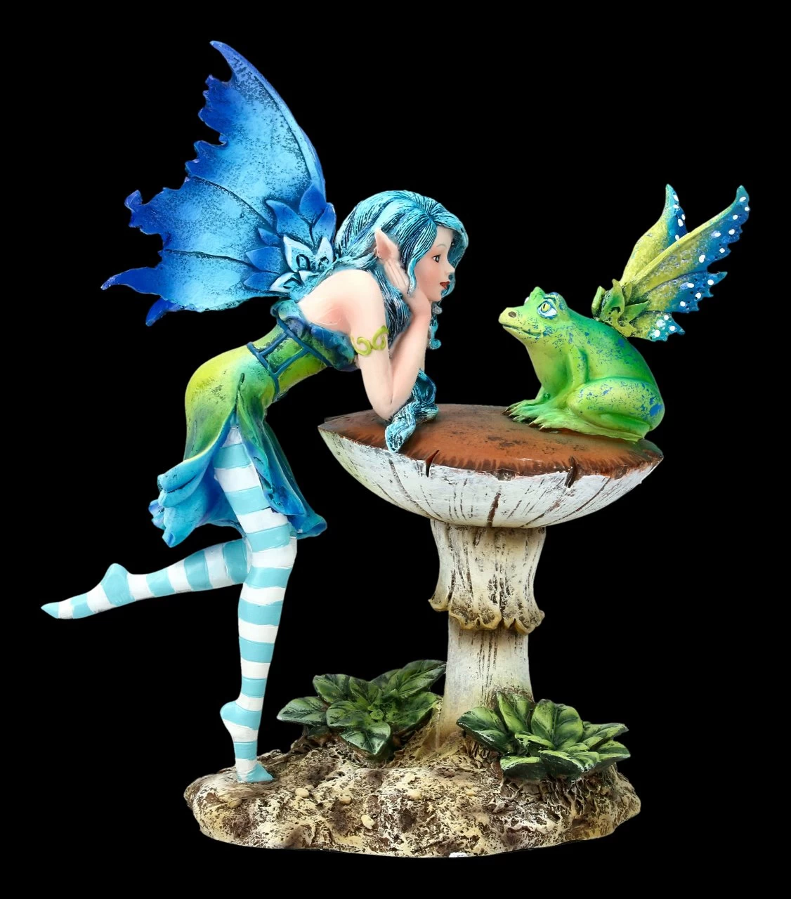 Elfen Figur Mit Frosch - Frog Gossip 1 Elfen Figur Mit Frosch - Frog Gossip