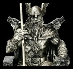 Odin Figur - Göttervater Auf Thron Mit Wölfen -Modell Und Figurengeschäft 2D FS19272 Odin Figur Goettervater auf Thron mit Woelfen 3 1280x1280