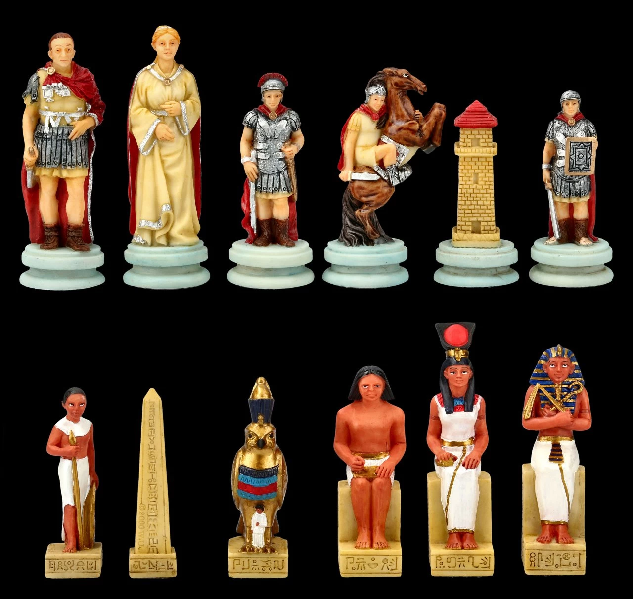 Schachfiguren Set - Ägypter Vs. Römer 1 Schachfiguren Set - Ägypter Vs. Römer