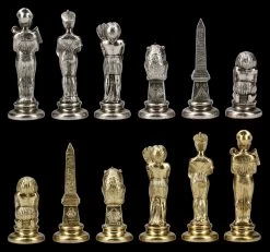 Metall Schachfiguren Set - Altes Ägypten -Modell Und Figurengeschäft 2D FS21141 Metall Schachfiguren Set Altes Aegypten 7 1280x1280
