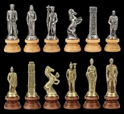 Metall Schachfiguren Set - Römer Vs. Barbaren