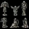 Kleine Zinn Engel Figuren Mit Kristall - 6er Set