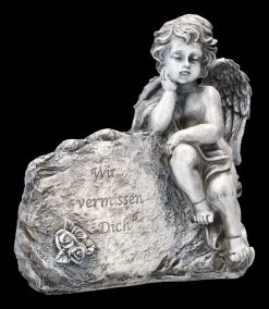 Grabengel Figur Grau - Wir Vermissen Dich