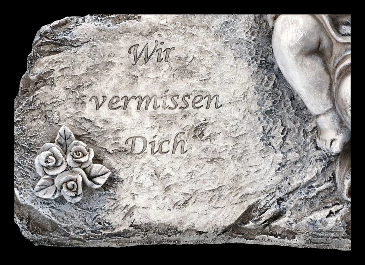 Grabengel Figur Grau - Wir Vermissen Dich 7 Grabengel Figur Grau - Wir Vermissen Dich – Bild 7