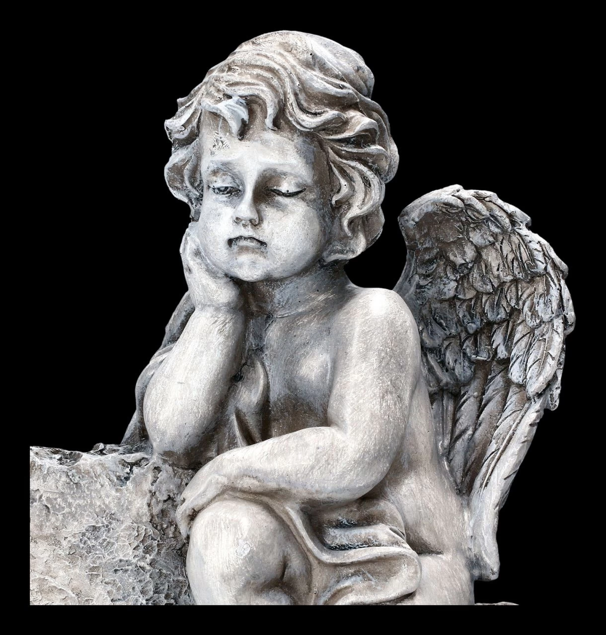 Grabengel Figur Grau - Wir Vermissen Dich 8 Grabengel Figur Grau - Wir Vermissen Dich – Bild 8