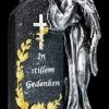 Grabengel Figur Silberfarben - In Stillem Gedenken