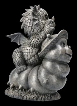 Gartenfigur - Drache Reitet Auf Raupe -Modell Und Figurengeschäft 2D FS22667 Gartenfigur Drache reitet auf Raupe 4 1280x1280