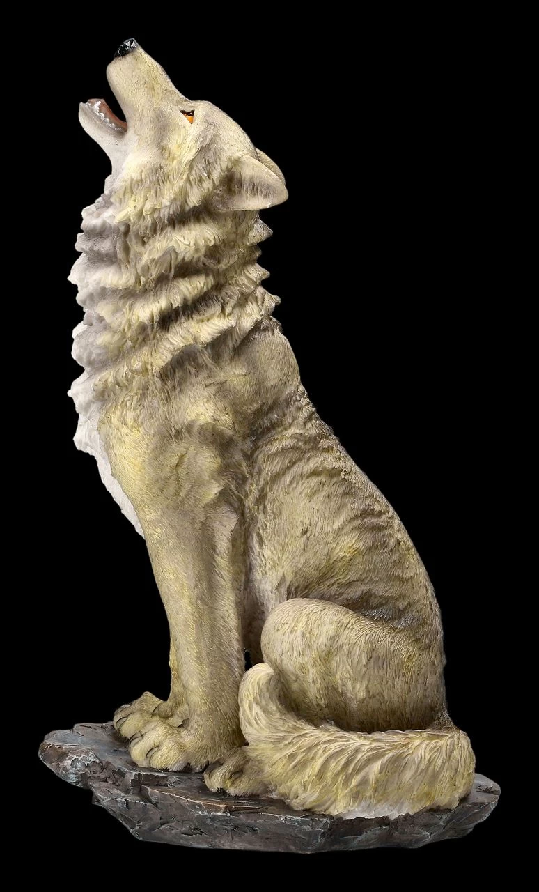 Wolf Figur Groß - Grau Heulend 1 Wolf Figur Groß - Grau Heulend