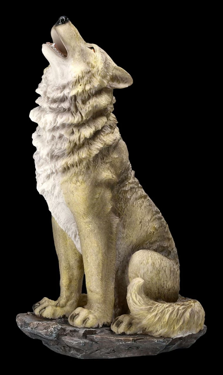 Wolf Figur Groß - Grau Heulend 5 Wolf Figur Groß - Grau Heulend – Bild 5