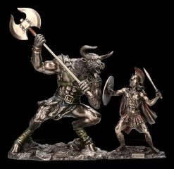 Theseus Figur Kämpft Gegen Minotaurus Set