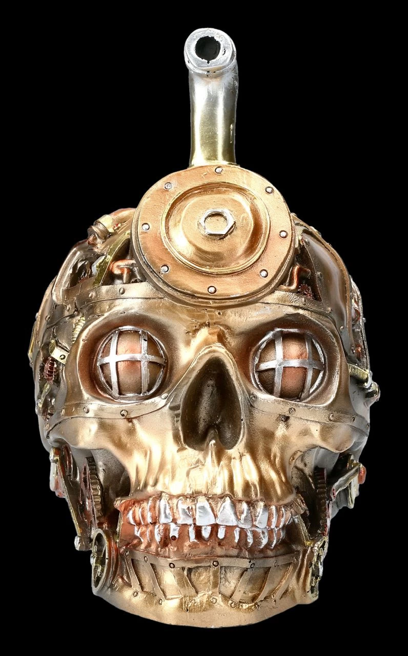 Totenkopf - Pipe Dream Bronzefarben 2 Totenkopf - Pipe Dream Bronzefarben – Bild 2