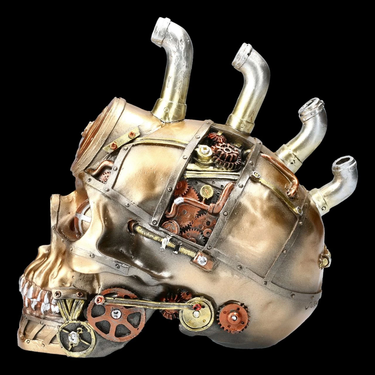 Totenkopf - Pipe Dream Bronzefarben 3 Totenkopf - Pipe Dream Bronzefarben – Bild 3