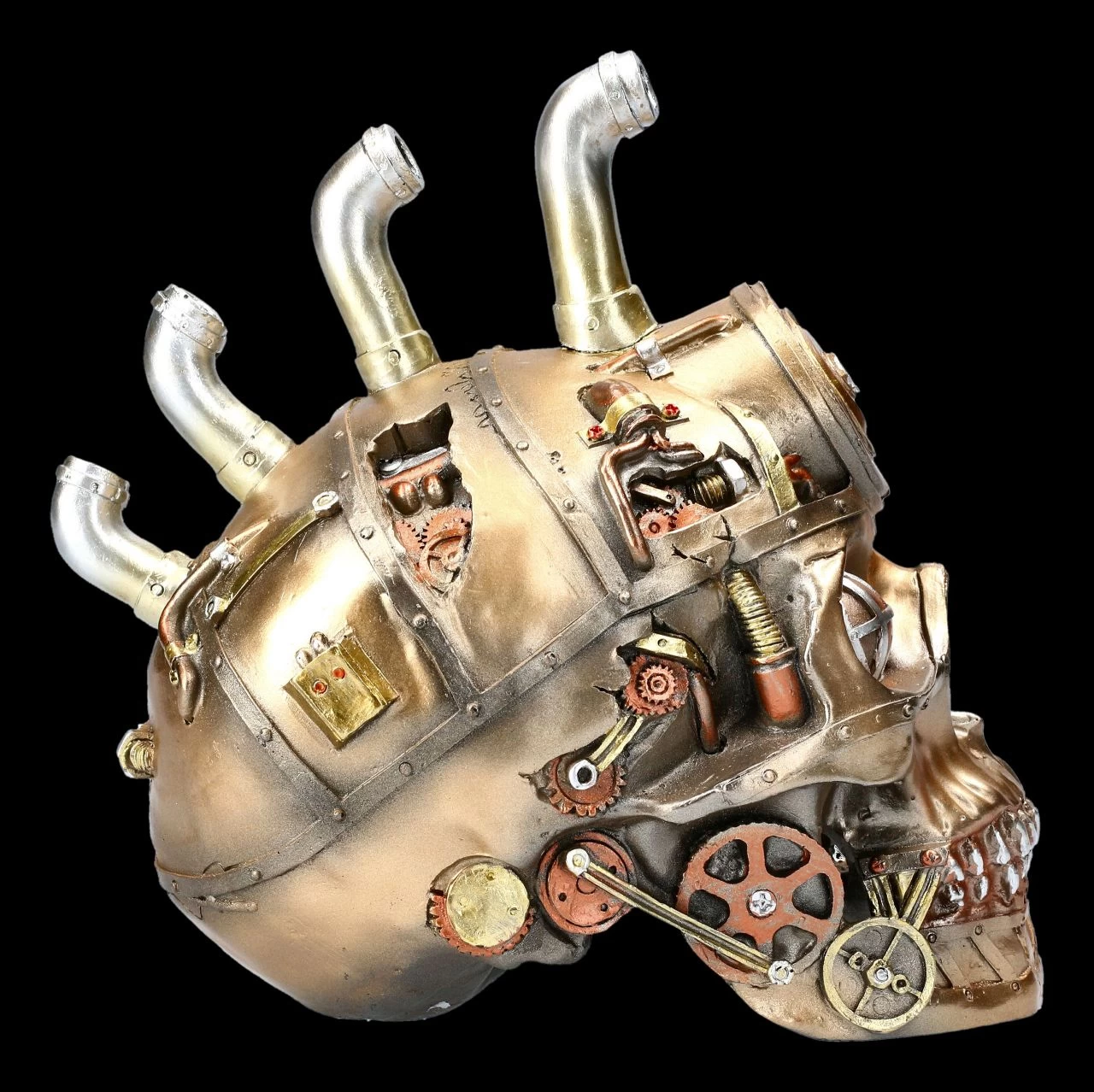 Totenkopf - Pipe Dream Bronzefarben 5 Totenkopf - Pipe Dream Bronzefarben – Bild 5