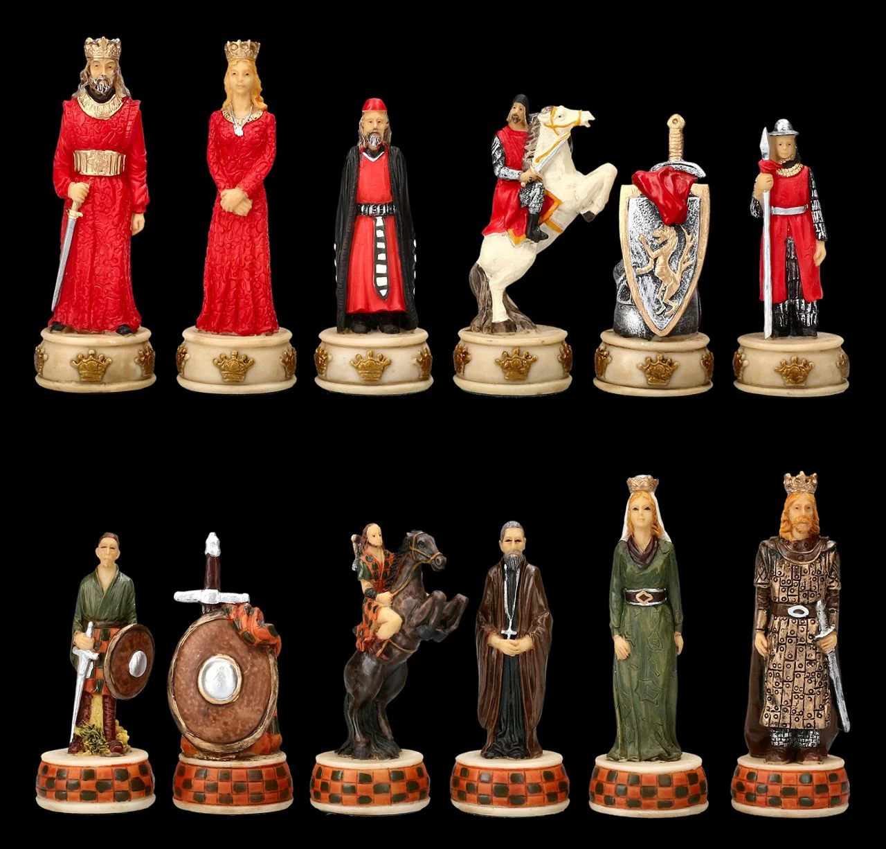 Schachfiguren Set - Engländer Vs. Schotten 1 Schachfiguren Set - Engländer Vs. Schotten