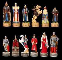 Schachfiguren Set - Russen Vs. Mongolen