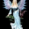 Elfen Figur - Weltenkönigin Mit Drache Blaues Kleid