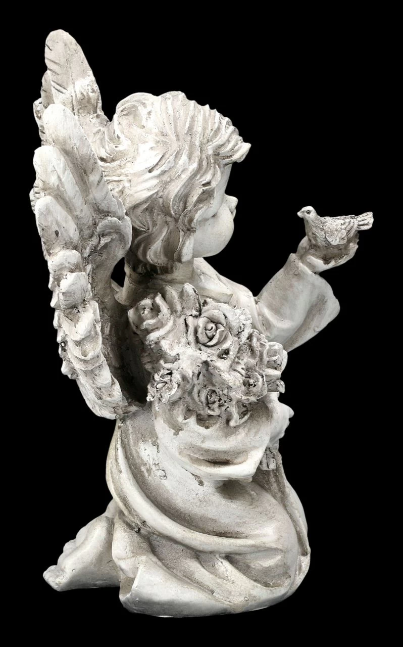 Grabengel Figur Mit Vogel Und Blume 6 Grabengel Figur Mit Vogel Und Blume – Bild 6