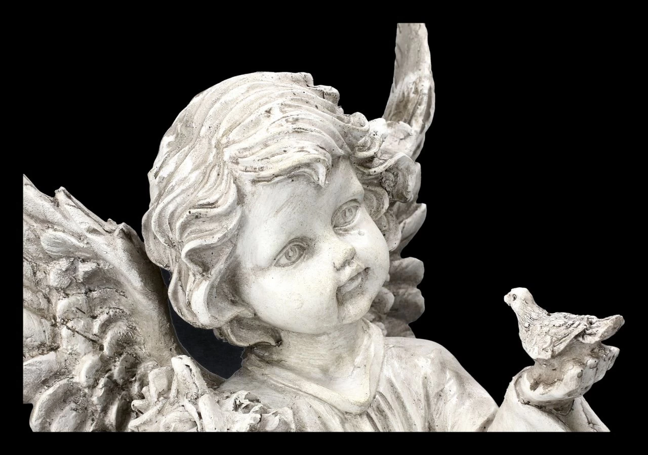 Grabengel Figur Mit Vogel Und Blume 7 Grabengel Figur Mit Vogel Und Blume – Bild 7