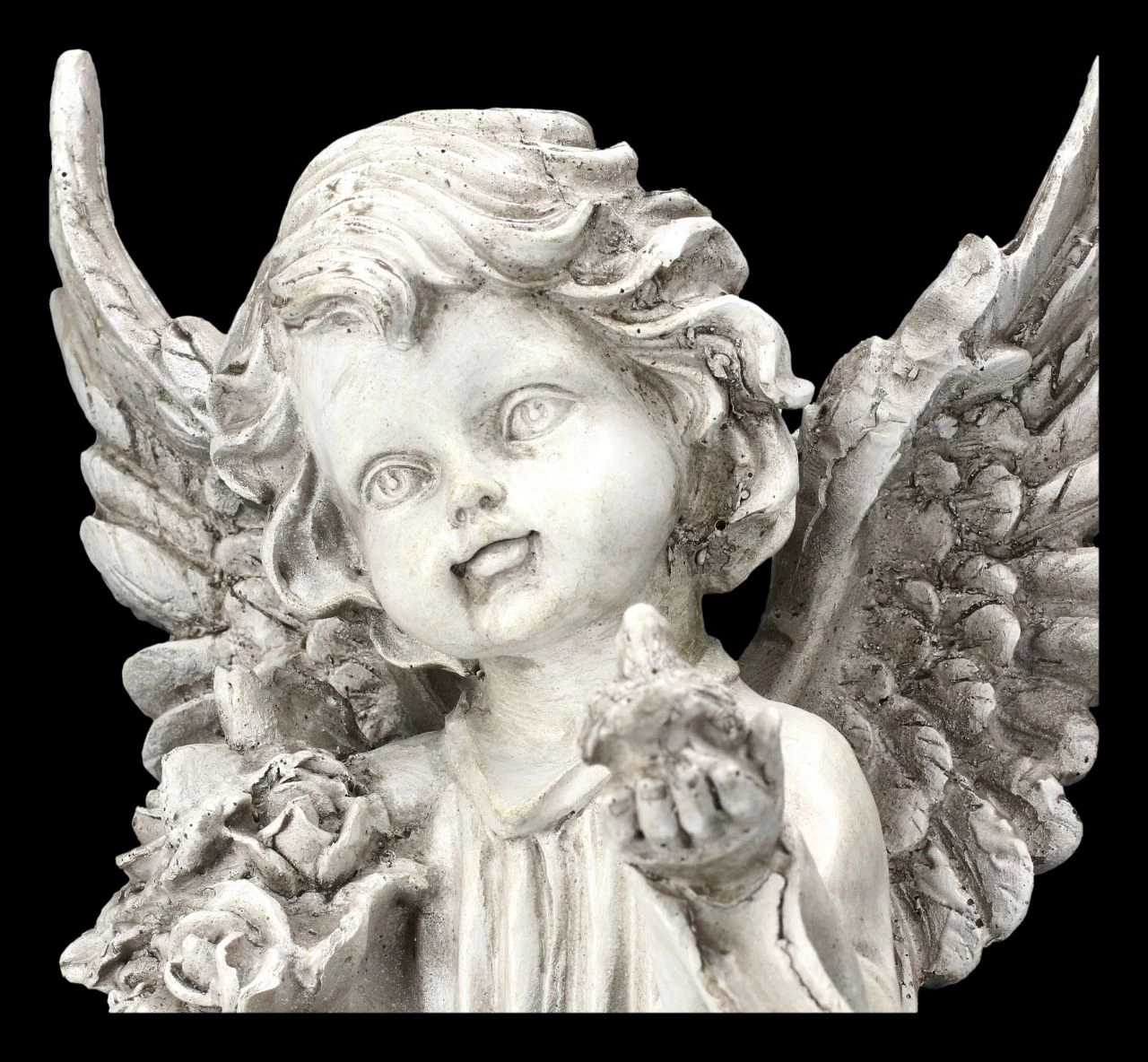 Grabengel Figur Mit Vogel Und Blume 8 Grabengel Figur Mit Vogel Und Blume – Bild 8