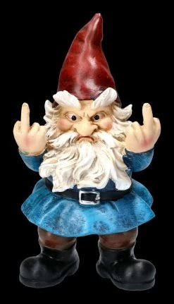Gartenzwerg Figur Zeigt Mittelfinger