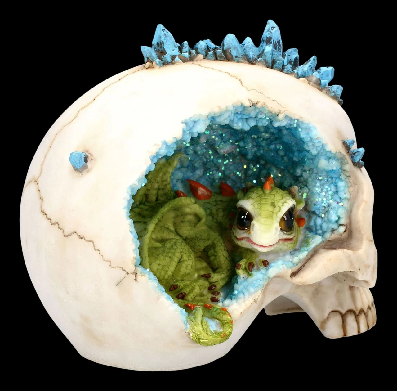 Totenkopf Mit Drache - Crystal Cave Blue 6 Totenkopf Mit Drache - Crystal Cave Blue – Bild 6