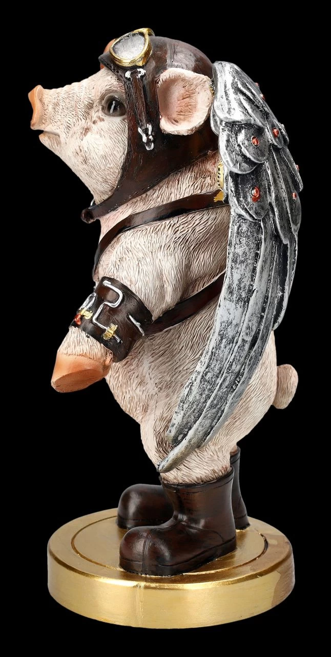 Schweinchen Figur Mit Flügeln - Porky Pilot 4 Schweinchen Figur Mit Flügeln - Porky Pilot – Bild 4