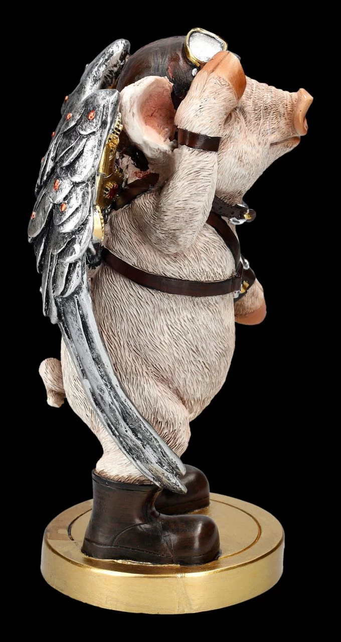 Schweinchen Figur Mit Flügeln - Porky Pilot 6 Schweinchen Figur Mit Flügeln - Porky Pilot – Bild 6
