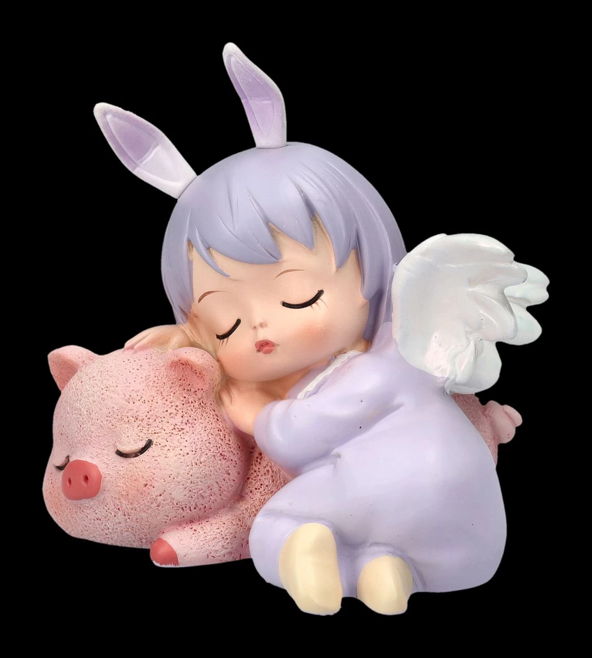 Dekofigur - Schlafendes Engelchen Mit Schweinchen 6 Dekofigur - Schlafendes Engelchen Mit Schweinchen – Bild 6