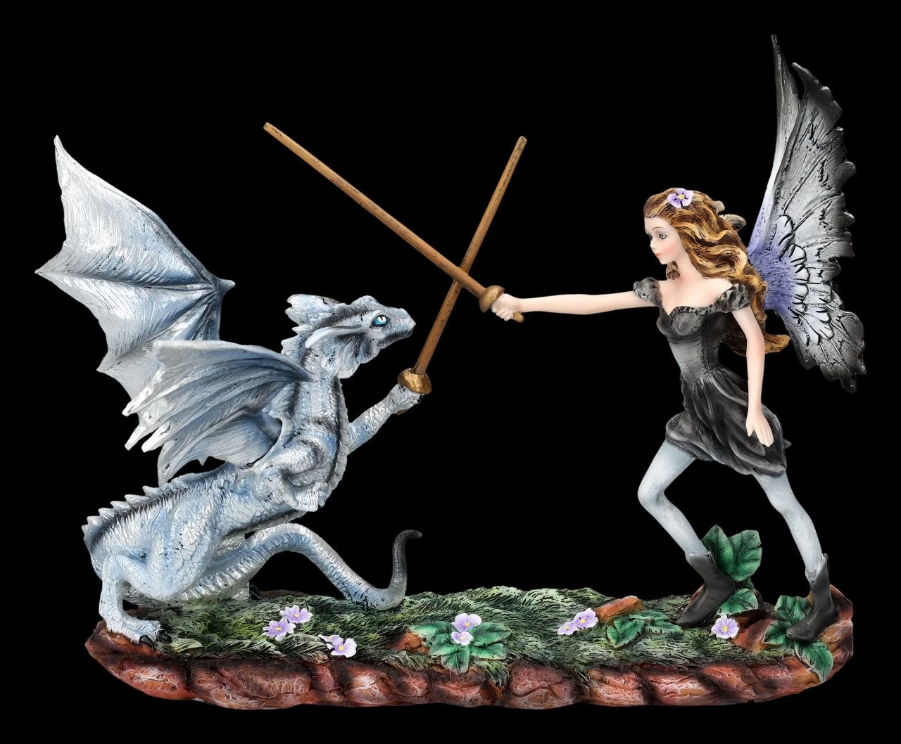 Elfenfigur Rita - Schwertkampf Mit Drache 1 Elfenfigur Rita - Schwertkampf Mit Drache