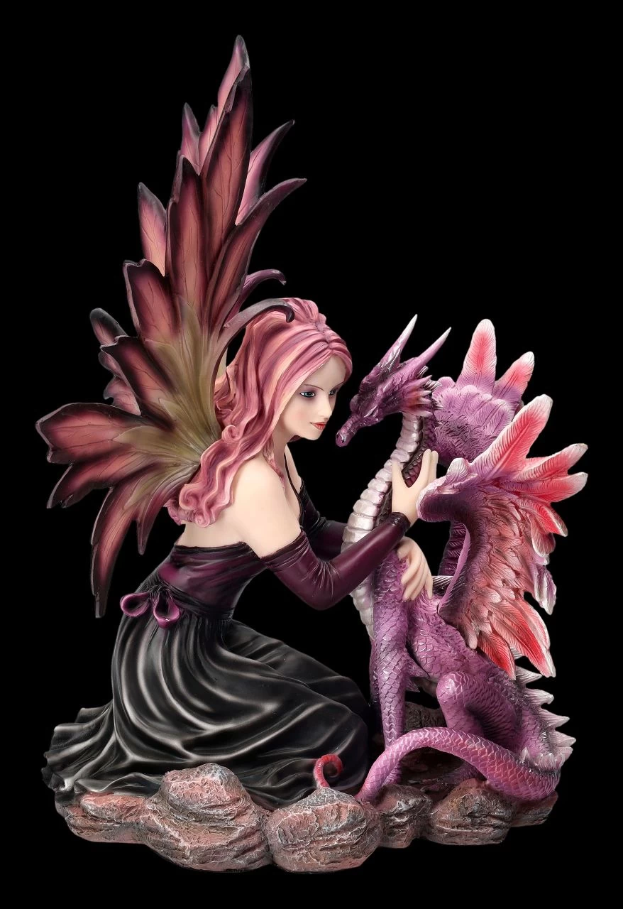 Elfenfigur - Sommerfee Raya Mit Drache Lila 1 Elfenfigur - Sommerfee Raya Mit Drache Lila