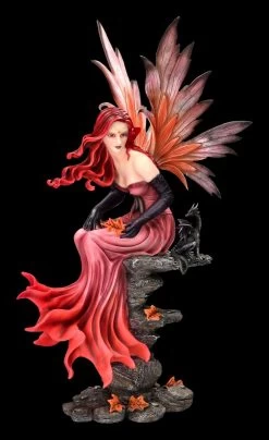 Elfenfigur - Herbstfee Carreen Mit Drache Rot