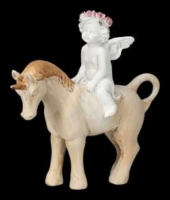 Engel Figur - Putte Auf Einhorn