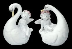 Engel Figuren - Putten Auf Schwänen 2er Set