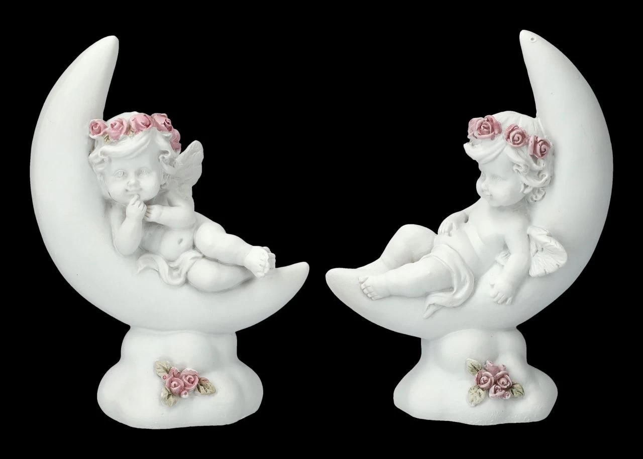 Engel Figuren - Putten Auf Monden 2er Set 1 Engel Figuren - Putten Auf Monden 2er Set