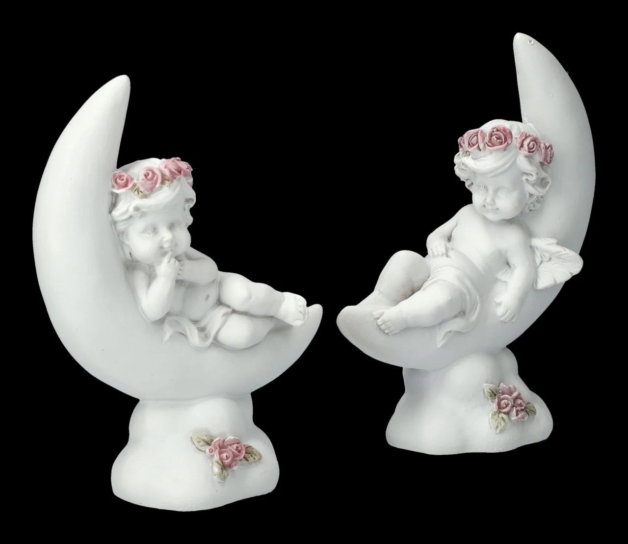 Engel Figuren - Putten Auf Monden 2er Set 2 Engel Figuren - Putten Auf Monden 2er Set – Bild 2