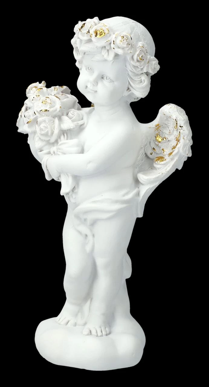 Engel Figur - Putte Mit Rosenstrauß 6 Engel Figur - Putte Mit Rosenstrauß – Bild 6