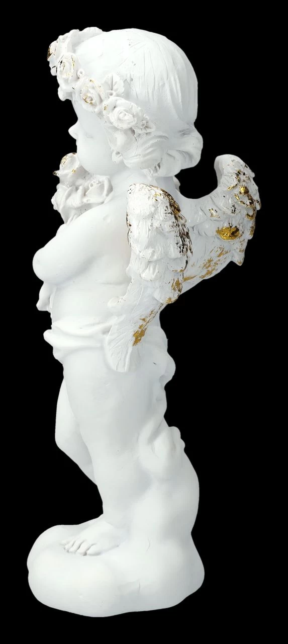 Engel Figur - Putte Mit Rosenstrauß 3 Engel Figur - Putte Mit Rosenstrauß – Bild 3