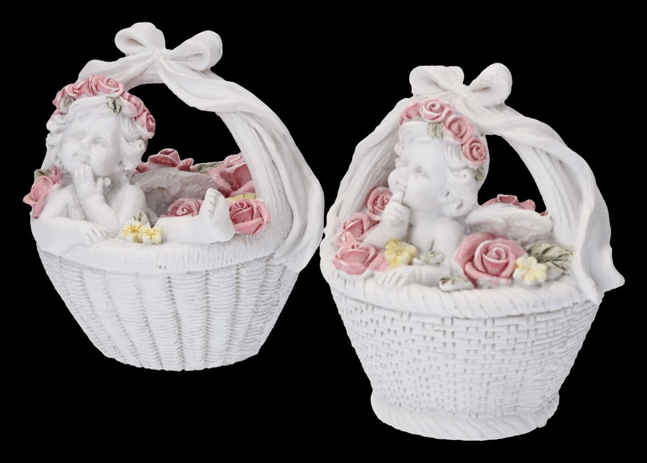 Engel Figuren 2er Set - Putten In Blumenkorb 6 Engel Figuren 2er Set - Putten In Blumenkorb – Bild 6
