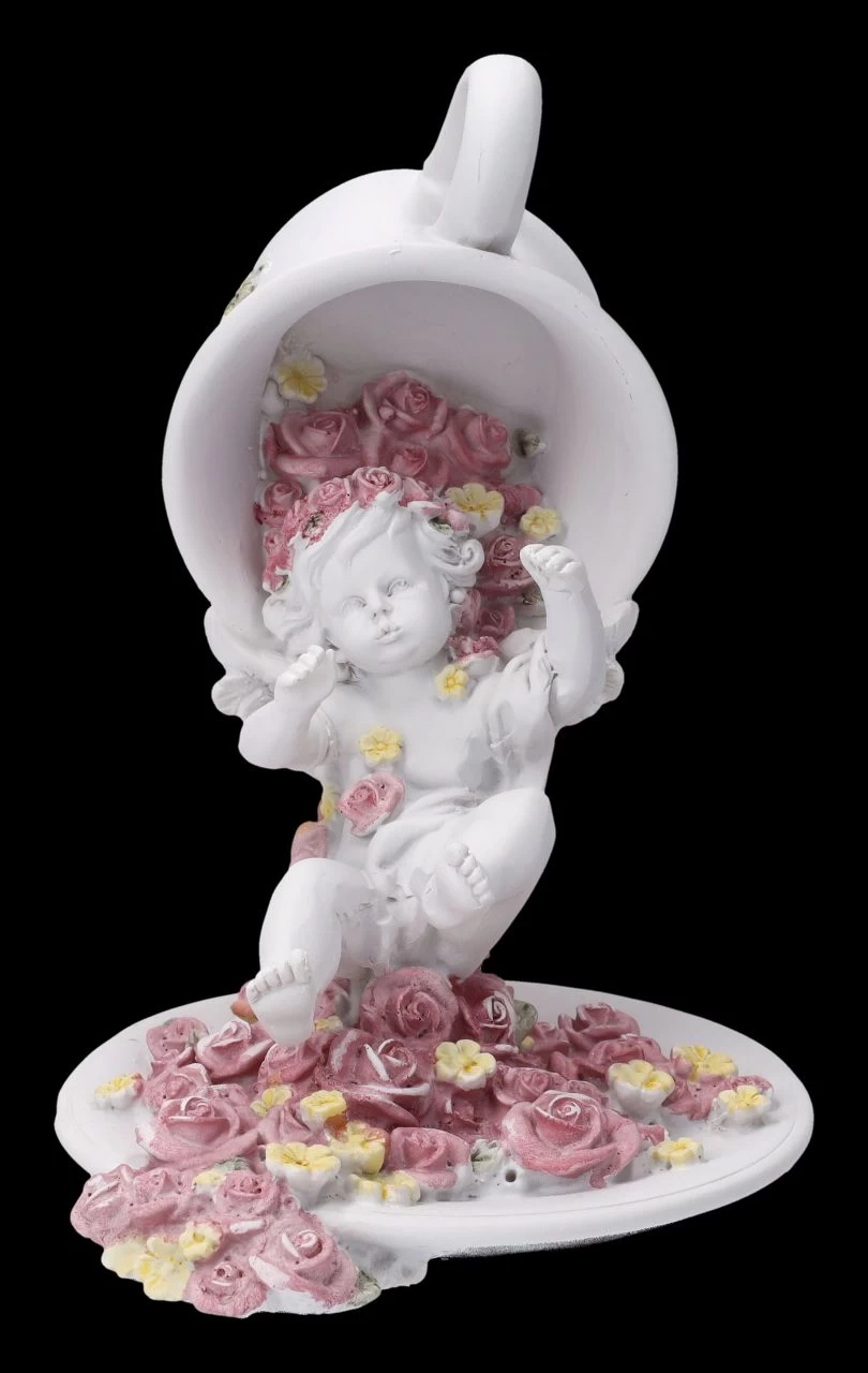 Engel Figur - Putte Fällt Aus Tasse Und Rosen 2 Engel Figur - Putte Fällt Aus Tasse Und Rosen – Bild 2