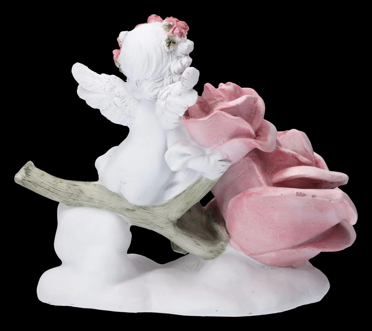 Engel Figur - Putte Mit Großer Rose 4 Engel Figur - Putte Mit Großer Rose – Bild 4
