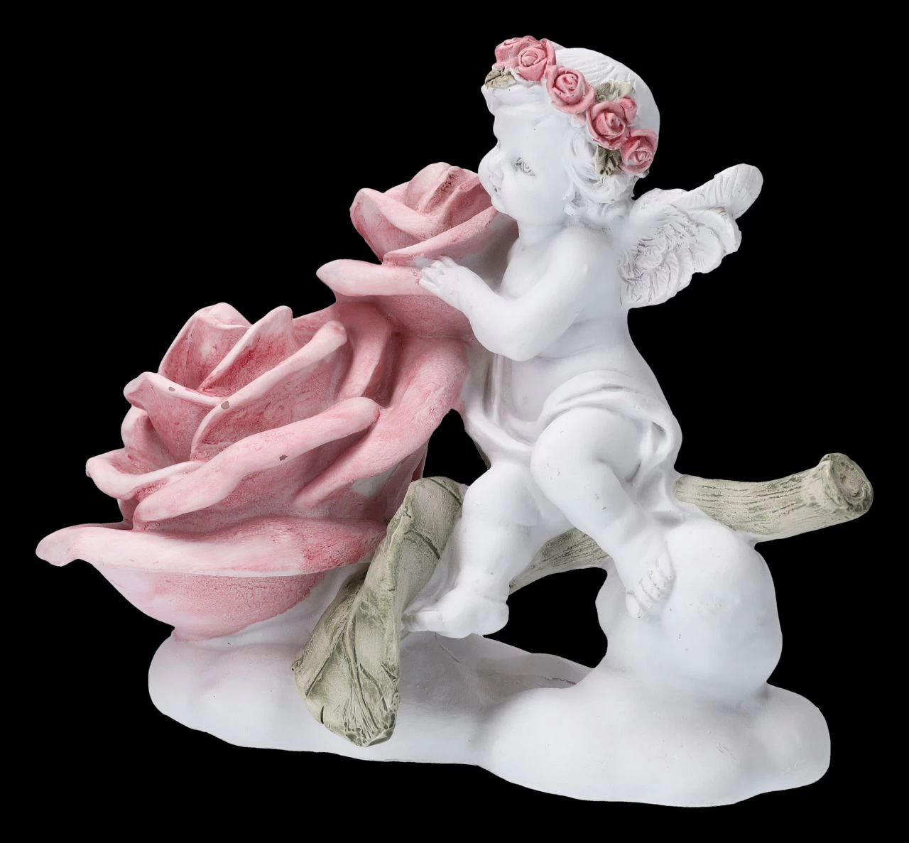 Engel Figur - Putte Mit Großer Rose 6 Engel Figur - Putte Mit Großer Rose – Bild 6