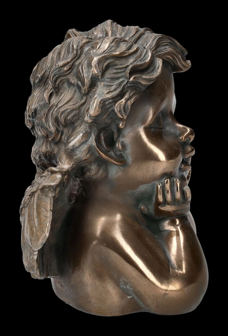 Engel Figur - Putte Träumend Bronziert 5 Engel Figur - Putte Träumend Bronziert – Bild 5