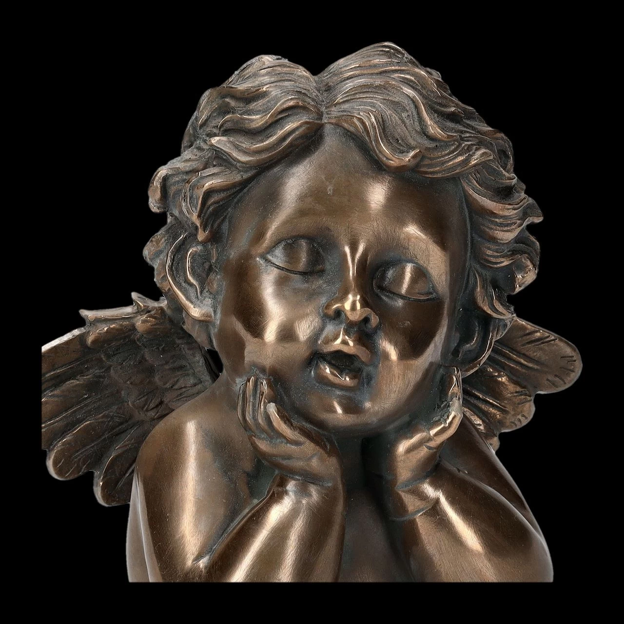 Engel Figur - Putte Träumend Bronziert 7 Engel Figur - Putte Träumend Bronziert – Bild 7